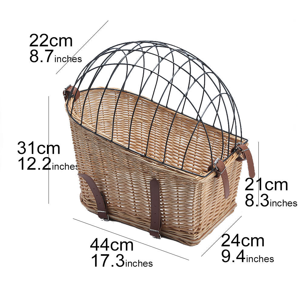 The Taconic Bicycle Rear Basket with Wire Cover