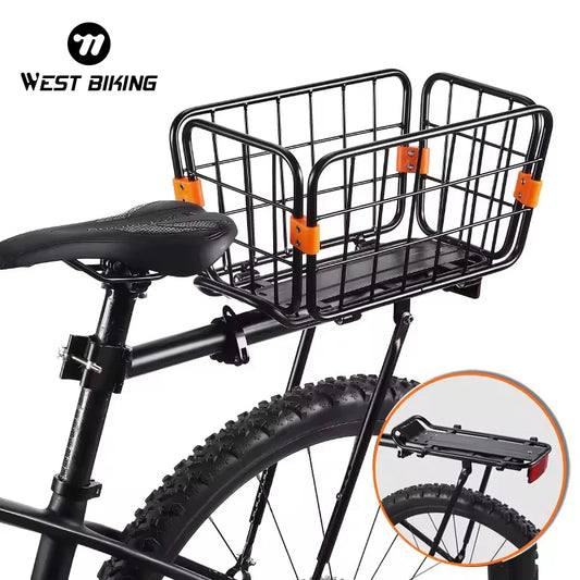 The Reno Bicycle Rear Rack with Cargo Basket by West Biking