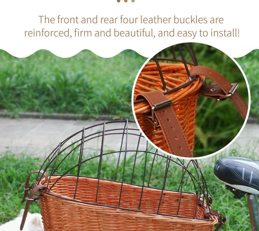 The Taconic Bicycle Rear Basket with Wire Cover